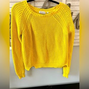 Very bright yellow crop sweater